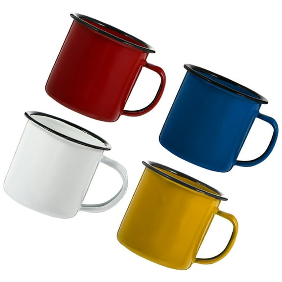 4 Pcs Retro Drinking Cup Vintage Style Enamel Coffee Shot Glasses Cups for Water Espresso Chef Hats White Mug Office Travel