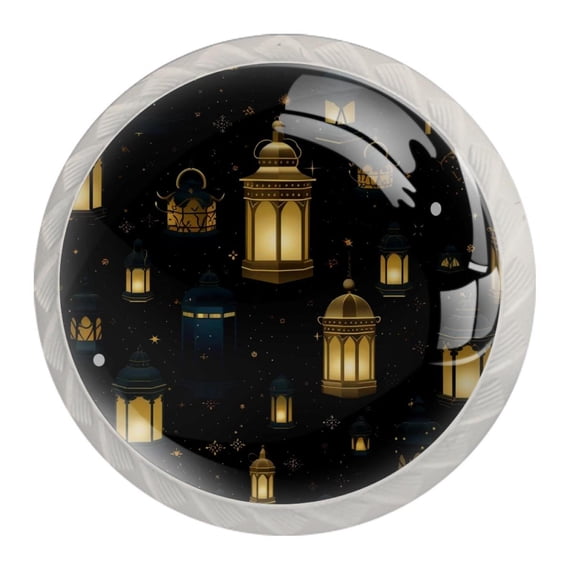 4 Pcs Retro Lantern Knobs for Kitchen Cabinet Cupboard Dresser Bookcase Drawer Pulls Handles Round Home Decor