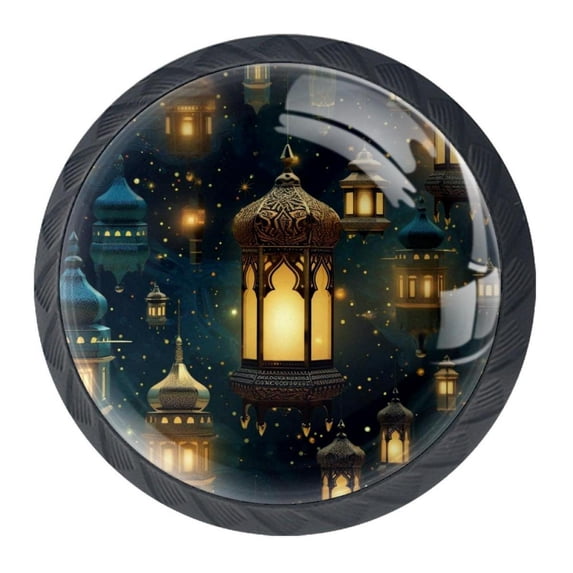 4 Pcs Retro Lantern Knobs for Kitchen Cabinet Cupboard Dresser Bookcase Drawer Pulls Handles Round Home Decor