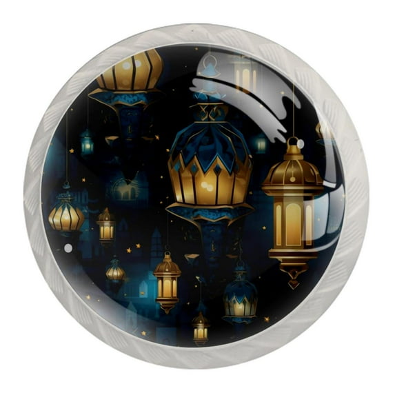 4 Pcs Retro Lantern Knobs for Kitchen Cabinet Cupboard Dresser Bookcase Drawer Pulls Handles Round Home Decor