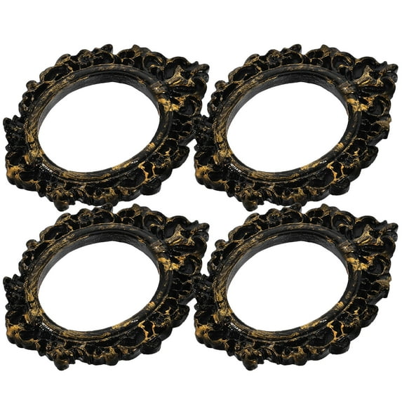 4 Pcs Retro Photo Frame Mini Frames Antique Christmas Decor Place Card Holder Pictures Display Ornament Tiny