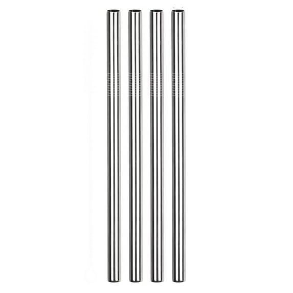 4 Pcs Reusable Metal Straws, 8.3inch Replacement Stainless Steel Straws, Reusable Metal Straw Replacement with Cleaning Brushes for Water Bottle