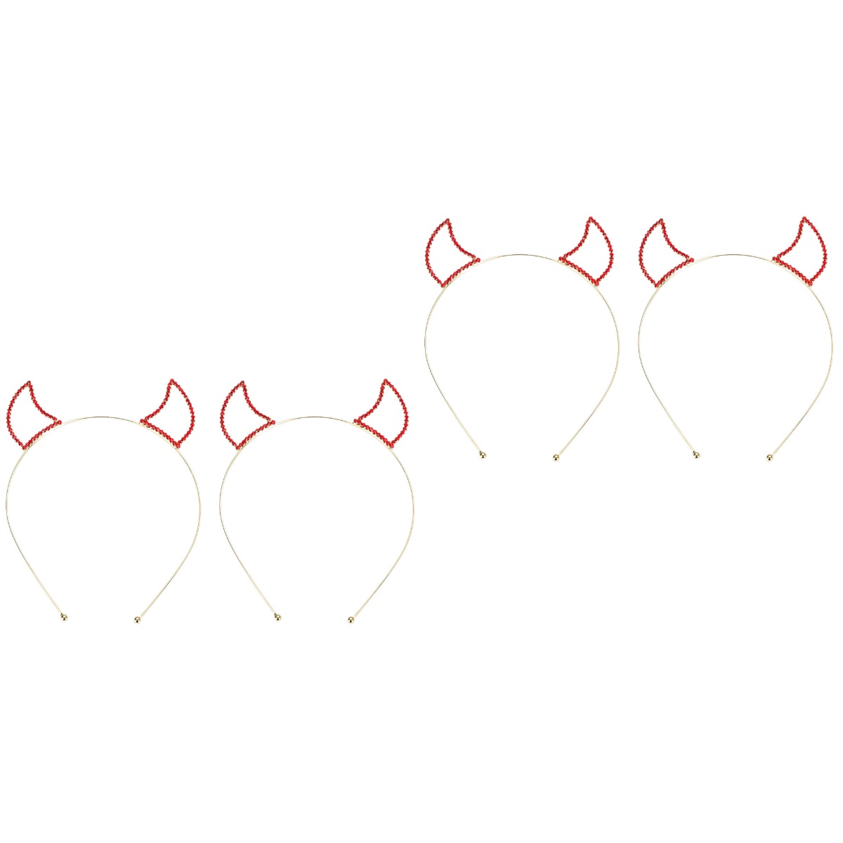 4 Pcs Rhinestone Devil Headband Girl Accessories Hair Ribbons Tiara