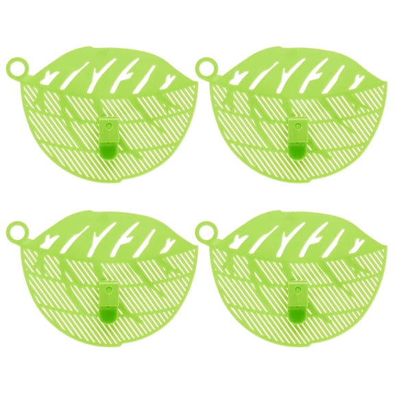 4 Pcs Rice Wash Tool, PP Plastic Food Strainer Clip-On Kitchen Colander for All Pot Pan Rice Pasta Washing Meat Vegetables Fruit, 14.5x10.5x2.8cm Green