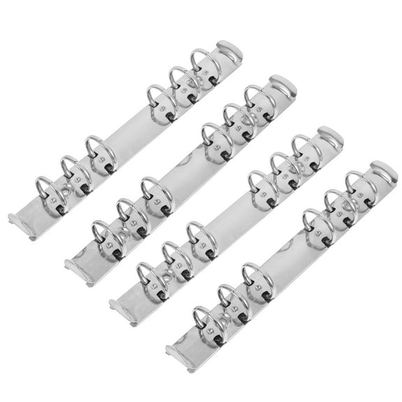 4pcs 6 Ring Binder Cover Metal Notebook 6-Ring Binder Mechanism Replacement Kit Loose Leaf Binding Spines Inserts 6 Ring Binder Insert For Refillable Notebook