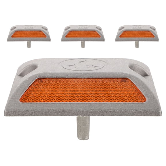 4 Pcs Road Safety Reflective Spikes 9.30X9.30X5.50CM Orange