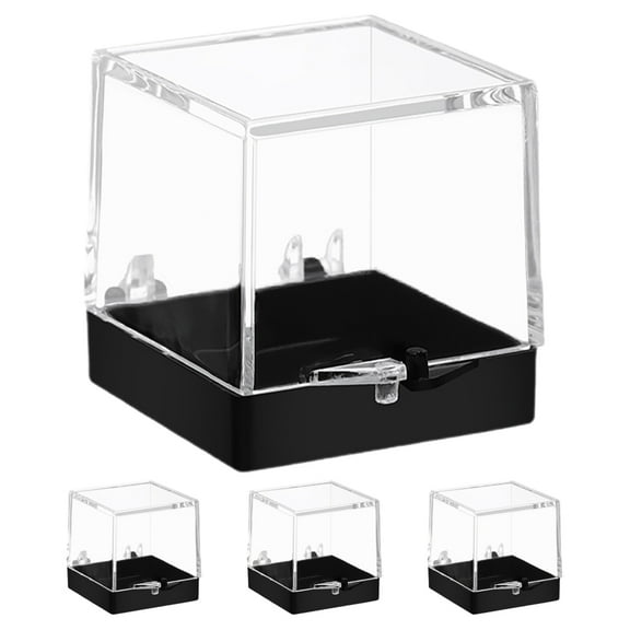 4 Pcs Rock Storage Box Display Case The Clear Stones Transparent