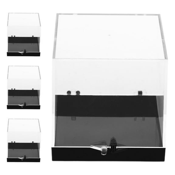 4 Pcs Coin Display Cabinet Rock Storage Box 6.80X6.80X6.80CM Transparent