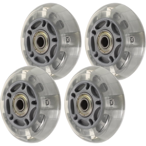 BESTOYARD 4pcs Silver Roller Skate Wheels for Indoor Skate Use Made of Durable Rubber with High Elasticity 72mm