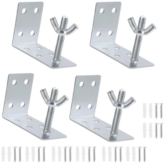 4 Pcs Roman Shade Brackets, L Bracket and Wingnut, Ceiling or Wall Mount Brackets, Mounting L Bracket