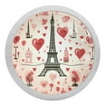 thumbnail image 1 of 4 Pcs Romantic Eiffel Tower Red Heart Crystal Glass Drawer Knob Pull Handle Ergonomic 30mm Glow in The Dark Furniture Cabinet Handle for Kitchen Dresser Cupboard Wardrobe, 1 of 1