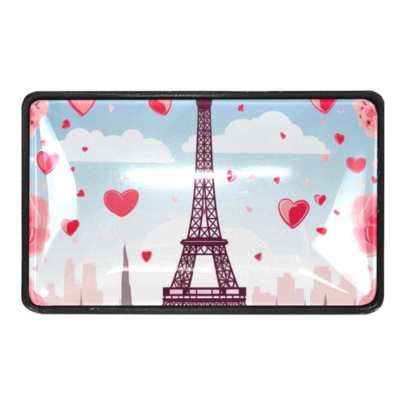 4 Pcs Romantic Eiffel Tower Red Heart Crystal Glass Drawer Knob Pull Handle Ergonomic Furniture Cabinet Handle for Kitchen Dresser Cupboard Wardrobe