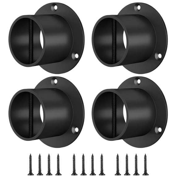 4 Pcs Rope Railing Bracket, 2 in Black Stainless Steel Support with Screws, Hemp Fencing Kit for Deck, Marine, Garden