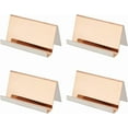 thumbnail image 1 of 4 Pcs Rose Gold Modern Desktop Business Card Holder Stainless Steel Name Card Rack Organizer, 1 of 7