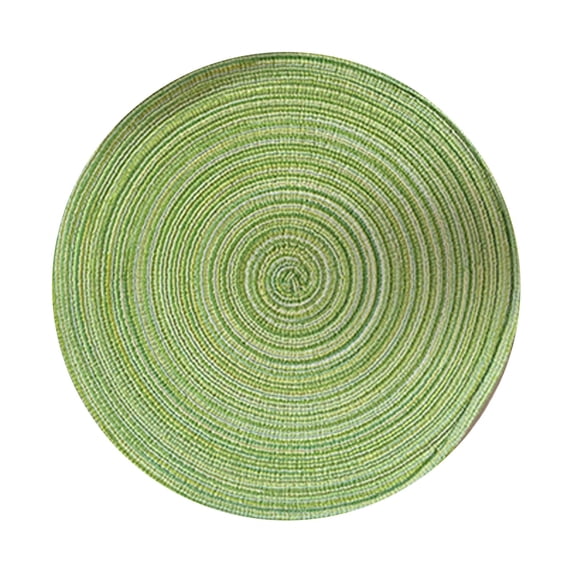 4 Pcs Round Braided Placemats, 15" Woven Braided Place Mats, Rustic Table Decors, Heat Resistant Placemats, Washable Circle Table Mats, Dining Table Protectors, Hand Weave Table Linens