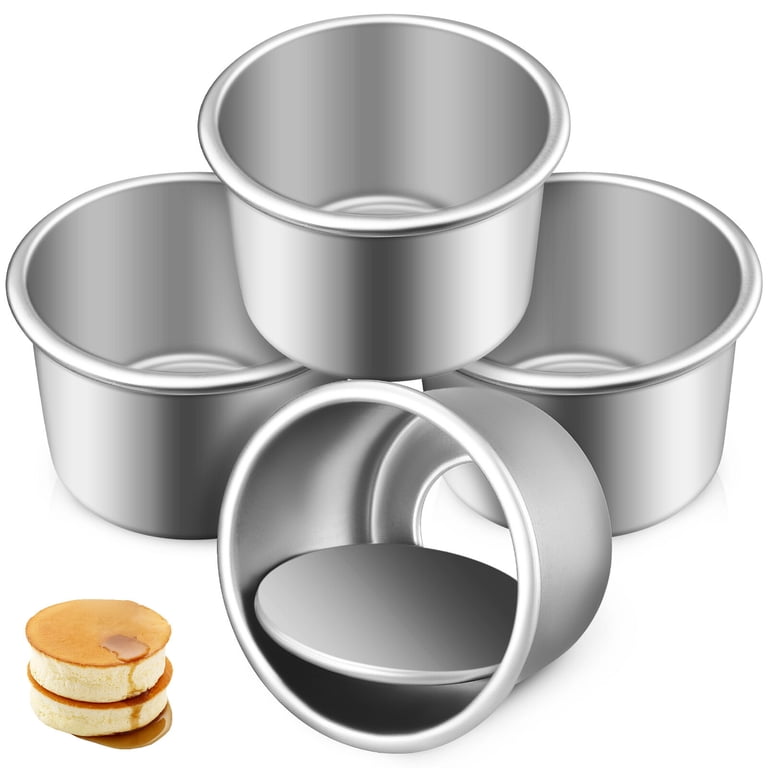 Molain 12-Pack 4-Inch Round Cake Pans With Removable Bottom – Aluminum Non-Stick Mini Baking Molds For Cheesecake, Quiche, Desserts