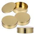 thumbnail image 1 of 4 Pcs Round Cookie Tins Xmas Nougat Peach Crisp Egg Roll Dry Fruit Plate, 1 of 7