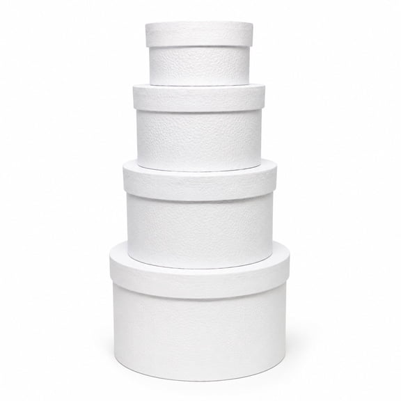 4 Pcs Round Gift Box Set with Lids, Elegant Flower Style Paper Boxes for Gift Packaging, Storage and Celebration Wrapping, Wedding Birthday Anniversary Party Favor Boxes for Home and Event Use