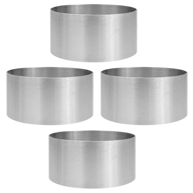 4 Pcs Round Mousse Circle Acetate Cake Collars Frost Form Kit Hygiene Mold  Paper Cup Home Ring Mental Mould Molds 