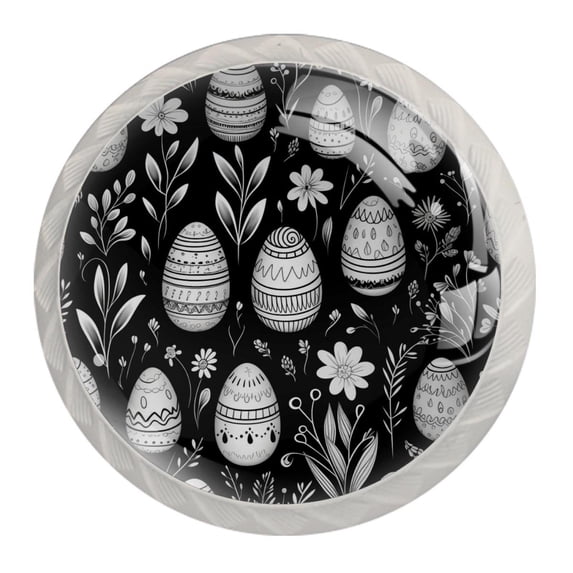 4 Pcs Round White Knobs for Kitchen Cabinet Cupboard Dresser Bookcase Easter Egg Drawer Pulls Handles Home Decor