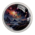 thumbnail image 1 of 4 Pcs Round White Knobs for Kitchen Cabinet Cupboard Dresser Bookcase Galaxy Drawer Pulls Handles Home Decor, 1 of 8