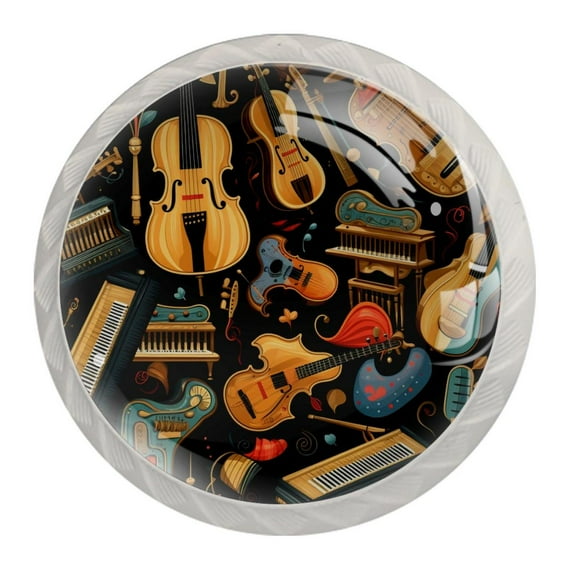 4 Pcs Round White Knobs for Kitchen Cabinet Cupboard Dresser Bookcase Musical Instrument Drawer Pulls Handles Home Decor