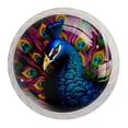 thumbnail image 1 of 4 Pcs Round White Knobs for Kitchen Cabinet Cupboard Dresser Bookcase Peacock Drawer Pulls Handles Home Decor, 1 of 8