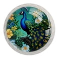 thumbnail image 1 of 4 Pcs Round White Knobs for Kitchen Cabinet Cupboard Dresser Bookcase Peacock Drawer Pulls Handles Home Decor, 1 of 8
