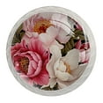 thumbnail image 1 of 4 Pcs Round White Knobs for Kitchen Cabinet Cupboard Dresser Bookcase Peony Drawer Pulls Handles Home Decor, 1 of 8