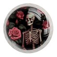 thumbnail image 1 of 4 Pcs Round White Knobs for Kitchen Cabinet Cupboard Dresser Bookcase Roses and Skull Drawer Pulls Handles Home Decor, 1 of 8