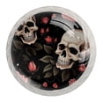 thumbnail image 1 of 4 Pcs Round White Knobs for Kitchen Cabinet Cupboard Dresser Bookcase Roses and Skull Drawer Pulls Handles Home Decor, 1 of 8