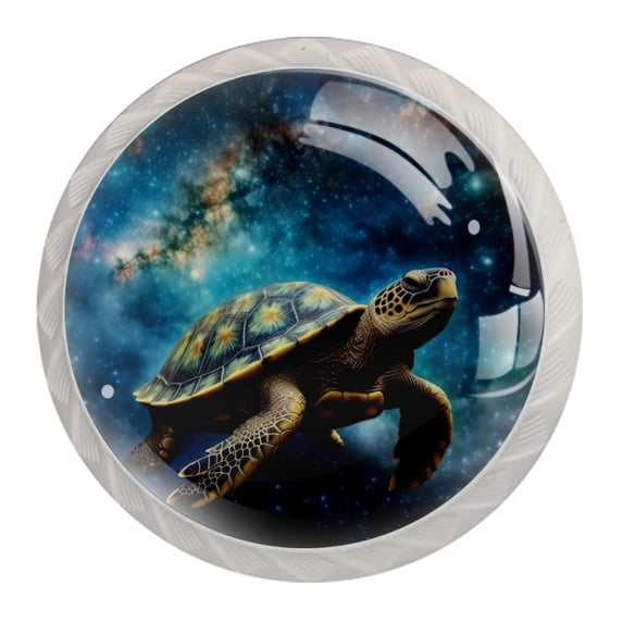 4 Pcs Round White Knobs for Kitchen Cabinet Cupboard Dresser Bookcase Sea Turtle Drawer Pulls Handles Home Decor