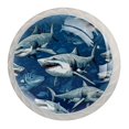 thumbnail image 1 of 4 Pcs Round White Knobs for Kitchen Cabinet Cupboard Dresser Bookcase Shark Drawer Pulls Handles Home Decor, 1 of 8