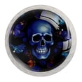 thumbnail image 1 of 4 Pcs Round White Knobs for Kitchen Cabinet Cupboard Dresser Bookcase Skull Butterfly Drawer Pulls Handles Home Decor, 1 of 8