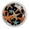 thumbnail image 1 of 4 Pcs Round White Knobs for Kitchen Cabinet Cupboard Dresser Bookcase Starfish Drawer Pulls Handles Home Decor, 1 of 8