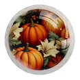 thumbnail image 1 of 4 Pcs Round White Knobs for Kitchen Cabinet Cupboard Dresser Bookcase Thanksgiving Pumpkin Drawer Pulls Handles Home Decor, 1 of 8
