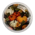 thumbnail image 1 of 4 Pcs Round White Knobs for Kitchen Cabinet Cupboard Dresser Bookcase Thanksgiving Pumpkin Drawer Pulls Handles Home Decor, 1 of 8