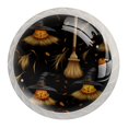 thumbnail image 1 of 4 Pcs Round White Knobs for Kitchen Cabinet Cupboard Dresser Bookcase halloween broom Drawer Pulls Handles Home Decor, 1 of 8