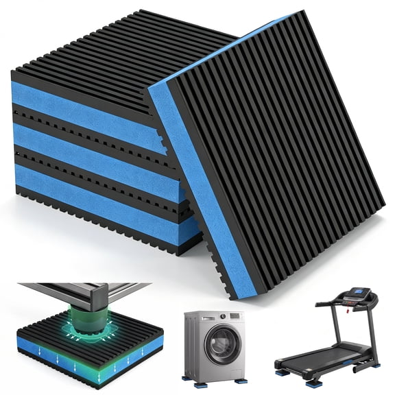 4 Pcs Rubber Anti Vibration Pad with Ribbed Surface 4 x 4 Inch for AC Unit