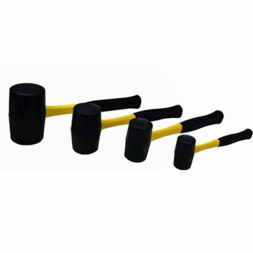 4 Pcs Rubber Mallet Hammer Set Heavy Duty Fiberglass Grip Handle