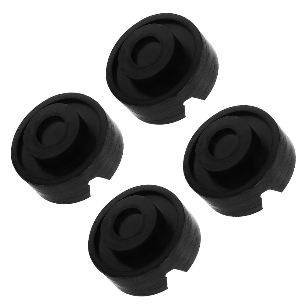 4 Pcs Rubber Slotted Pads Car Lift Quad Jack and Stand Kit Black