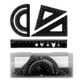 thumbnail image 1 of 4 Pcs Ruler Protractor Set Geometry Tool Metal Ruler Set Triangle Ruler for Classroom Homework Learning Accessories, 1 of 7