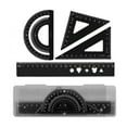 thumbnail image 1 of 4 Pcs Ruler Protractor Set Geometry Tool Metal Ruler Set Triangle Ruler for Classroom Homework Learning Accessories, 1 of 7