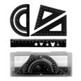 thumbnail image 1 of 4 Pcs Ruler Protractor Set Geometry Tool Ruler Set Triangle Ruler for Classroom, 1 of 7