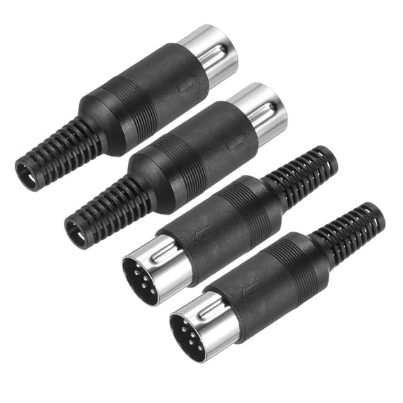 4 Pcs S-Video DIN Male Socket 6 Pin Signal Transmission Din Plug Din Connector(PS/2 Plug)