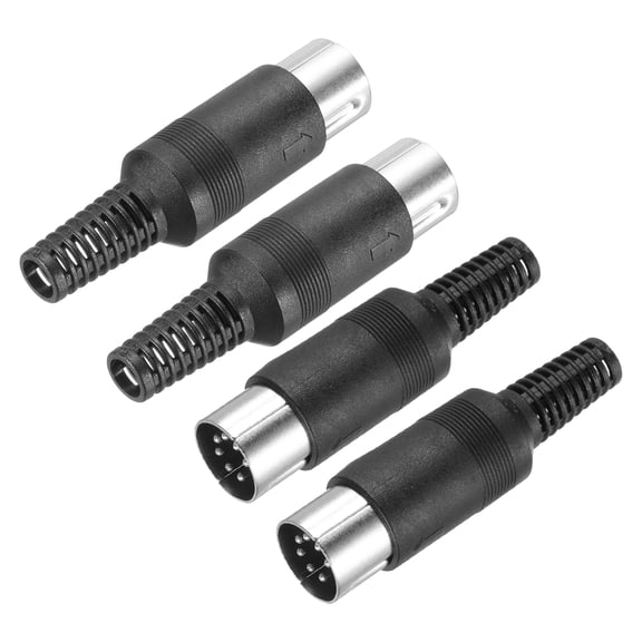 4 Pcs S-Video DIN Male Socket 7 Pin Signal Transmission Din Plug Din Connector(PS/2 Plug)