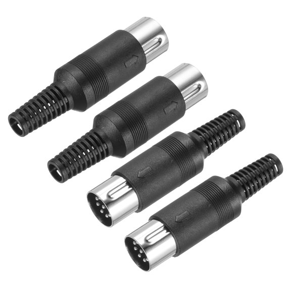 4 Pcs S-Video DIN Male Socket 8 Pin Signal Transmission Din Plug Din Connector(PS/2 Plug)