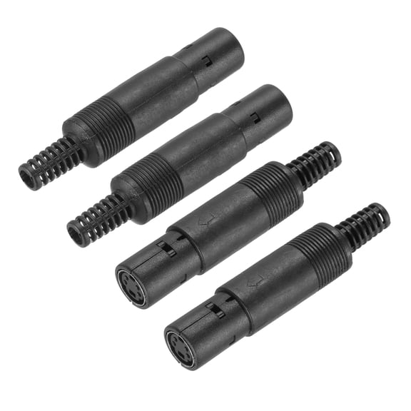 4 Pcs S-Video DIN Mini Female Socket 4 Pin Signal Transmission Mini Din Plug Mini Din Connector(PS/2 Plug)