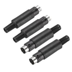4 Pcs S-Video DIN Mini Male Socket 3 Pin Signal Transmission Mini Din Plug Mini Din Connector(PS/2 Plug)