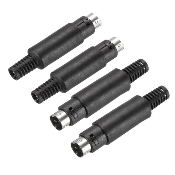 4 Pcs S-Video DIN Mini Male Socket 3 Pin Signal Transmission Mini Din Plug Mini Din Connector(PS/2 Plug)